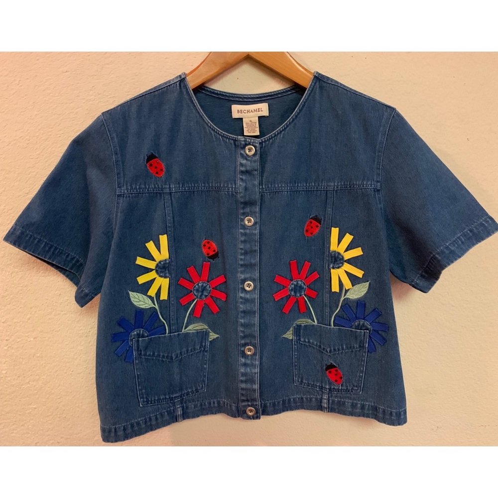 Jean Button Down Top